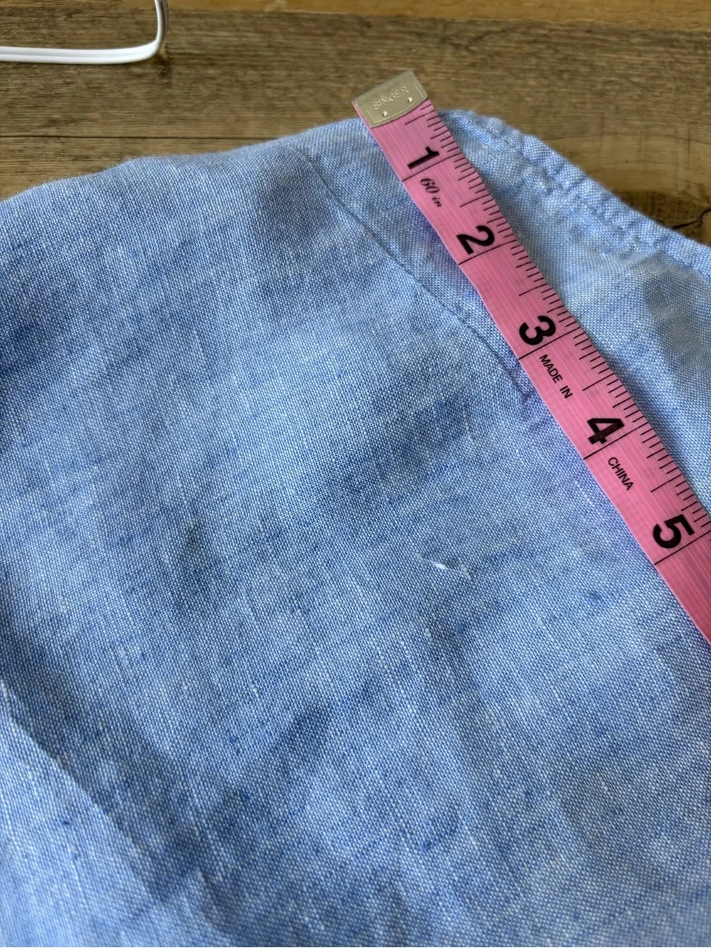 J. Crew Linen Chambray Blue Ruffle Neck Sleeveless Top - Picture 14 of 14